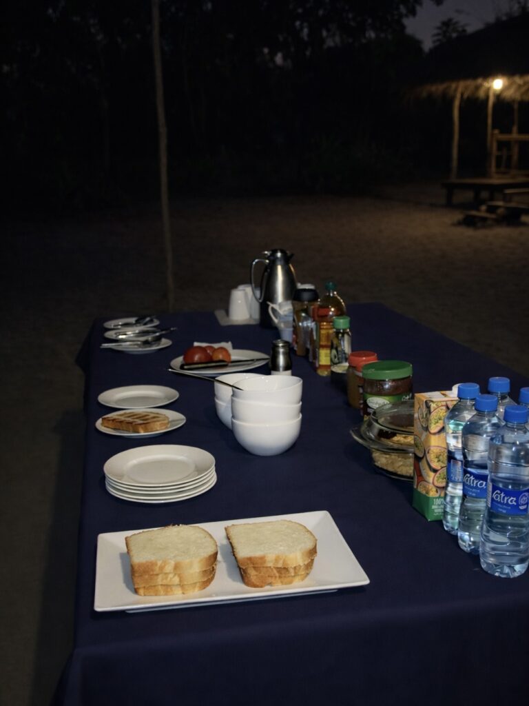 Desayuno en el campamento
